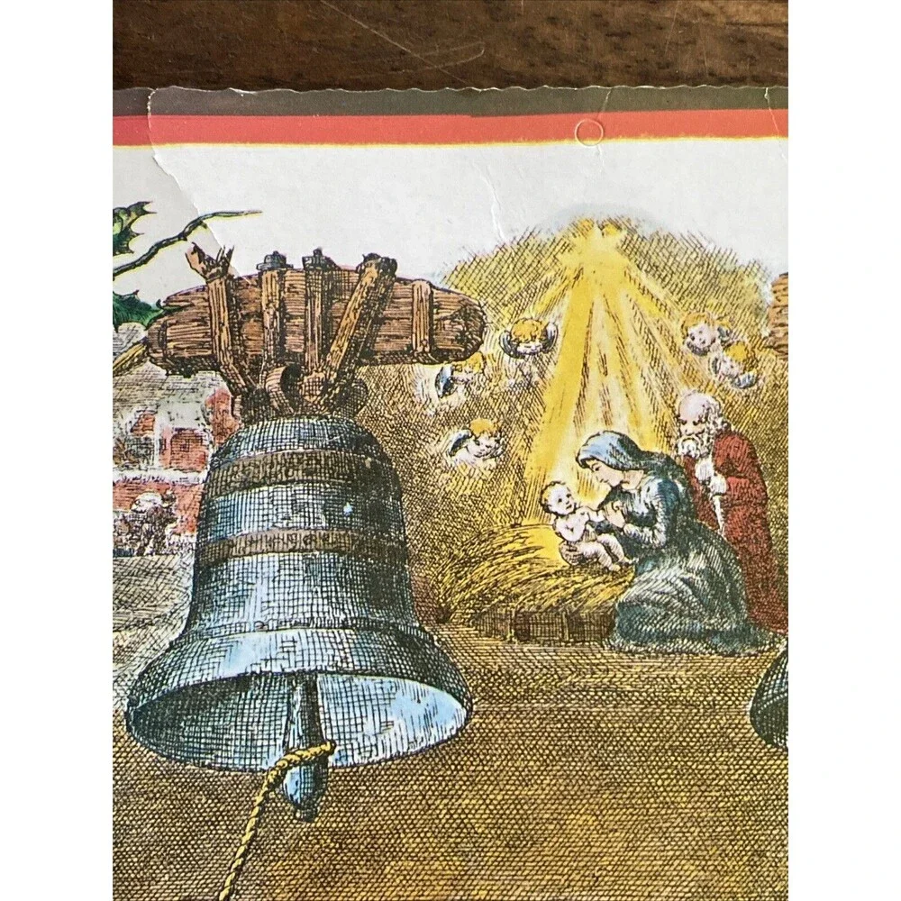 Vintage Christmas Advent Calendar w Elves Cherub Baby Jesus DANSKE BILLEDER # 40